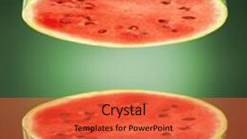  Presentation with cross - Presentation design consisting of watermelon-cross-sections-on-green and a  colored foreground