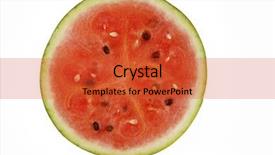  Presentation with plain for hacking topic - Amazing presentation design having watermelon half isolated on plain backdrop and a red colored foreground