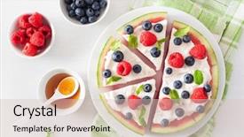  Presentation with yogurt - Cool new presentation theme with watermelon pizza slices with yogurt backdrop and a lemonade colored foreground
