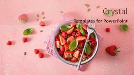  Presentation with basil seeds - Audience pleasing slide set consisting of watermelon-salad-with-strawberry-raspberry backdrop and a lemonade colored foreground