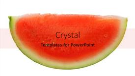  Presentation with pure white - PPT theme featuring watermelon slice isolated on pure white background background and a red colored foreground