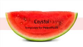  Presentation with fresh water splash green apple isolated white - Beautiful presentation theme featuring watermelon slice isolated on white backdrop and a red colored foreground