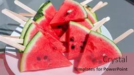  Presentation with ice cream - PPT theme enhanced with watermelon-slices-on-ice-cream background and a red colored foreground
