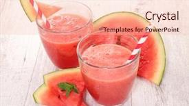  Presentation with smoothie - Slide set consisting of watermelon smoothie background and a lemonade colored foreground