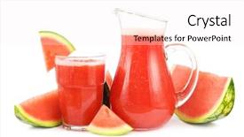  Presentation with smoothie - Beautiful presentation theme featuring watermelon smoothie backdrop and a white colored foreground