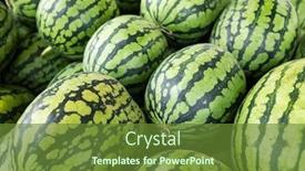  Presentation with taiwan - Presentation theme featuring watermelon-stacked-on-the-marketplace background and a tawny brown colored foreground