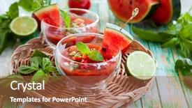  Presentation with tomato - Cool new theme with watermelon tomato gazpacho in glass backdrop and a red colored foreground