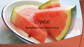  Presentation with wedges - PPT layouts with enamel bowl luscious juicy summer background and a red colored foreground