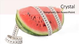 Presentation with measurement - Theme featuring watermelon wrapped around a measurement tape against white background background and a lemonade colored foreground