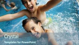  Presentation with splashing - Cool new slide deck with waterpark - happy little boys enjoying relaxing backdrop and a ocean colored foreground