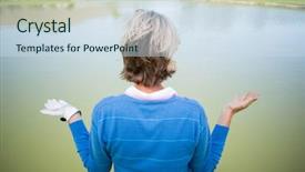  Presentation with elementary school black female career day technology - PPT theme with waterpolo sport - confused female golfer looking background and a  colored foreground