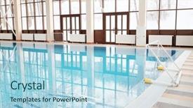  Presentation with water polo - Slide deck featuring waterpolo sport - water polo gate background and a  colored foreground