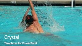  Presentation with water polo - PPT theme with waterpolo sport - water polo series background and a teal colored foreground