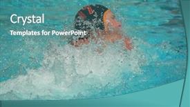  Presentation with water polo - Slide deck having waterpolo sport - water polo series background and a  colored foreground