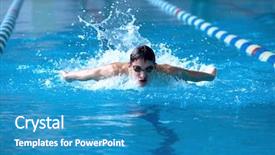  Presentation with swim - Colorful slide deck enhanced with waterpool swim one of swimming backdrop and a teal colored foreground