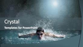  Presentation with swim - Presentation design consisting of waterpool swim one of swimming background and a gray colored foreground