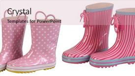  Presentation with rain - Theme enhanced with waterproof boots background and a coral colored foreground