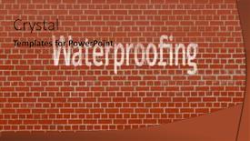  Presentation with waterproofing - PPT theme featuring waterproofing-applying-materials-to-prevent background and a  colored foreground