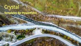  Presentation with rivers - Audience pleasing presentation theme consisting of collide - waters of white and black backdrop and a tawny brown colored foreground