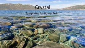  Presentation with crystal - Colorful slide deck enhanced with waterscape - crystal clear water of lake backdrop and a light blue colored foreground