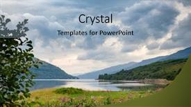  Presentation with stormy sea - PPT theme enhanced with waterscape - moody sky with stormy clouds background and a light blue colored foreground