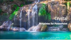  Presentation with thailand - Colorful presentation theme enhanced with waterscape - waterfall erawan in kanchanaburi thailand backdrop and a ocean colored foreground