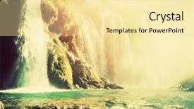  Presentation with vintage lakes - Beautiful presentation design featuring waterscape - waterfall in forest crystal clear backdrop and a blonde colored foreground