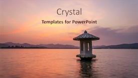  Presentation with china - Presentation theme enhanced with waterscape of lake at twillight china background and a lemonade colored foreground