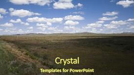  Presentation with plain clear navy blue blue and white cloudy - PPT theme consisting of watershed - blue sky with white clouds background and a tawny brown colored foreground