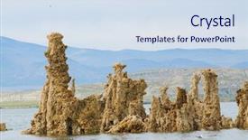  Presentation with california - Audience pleasing PPT theme consisting of watershed - tufa's at mono lake northern backdrop and a sky blue colored foreground