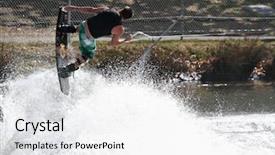  Presentation with melbourne - Slides with waterskiing - wakeboarding - melbourne waterfest background and a white colored foreground