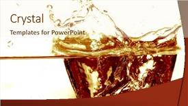  Presentation with splash - PPT theme with watersplash - cola splash on white background background and a cream colored foreground