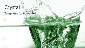  Presentation with abstract green - Beautiful theme featuring watersplash - green splash abstract background backdrop and a soft green colored foreground
