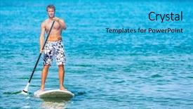  Presentation with active lifestyle - Presentation theme consisting of paddle board stand up sup background and a cyan colored foreground