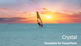 Presentation with island sunset - Slides enhanced with windsurfer at aruba island background and a seafoam green colored foreground