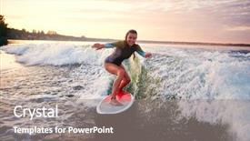  Presentation with resort - Audience pleasing presentation consisting of busy commuter in a modern city backdrop and a light blue colored foreground