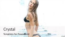  Presentation with black girl sexy fashionable mulatto - Presentation design with waterworks - attractive sexy smiling girl bathing background and a  colored foreground