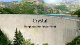  Presentation with dam - Slides consisting of waterworks - dam emosson-swiss alps background and a  colored foreground
