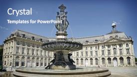  Presentation with town hall - Slides with waterworks - hotel de ville town hall background and a teal colored foreground