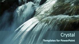  Presentation with water pool in river cave - PPT layouts enhanced with waterworks - water cascade on river background and a ocean colored foreground