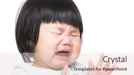 Presentation with baby crying - Presentation theme enhanced with watery eyes - asia baby girl crying background and a lemonade colored foreground