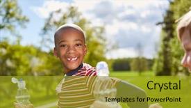 Presentation with watter bottle - Cool new presentation design with watter - african boy smiles naughty backdrop and a gold colored foreground