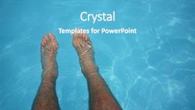  Presentation with jumping into pool - Beautiful theme featuring watter - man in the swimming pool backdrop and a  colored foreground