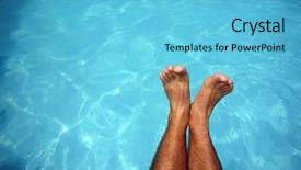  Presentation with cannon ball into pool - Beautiful PPT theme featuring watter - man in the swimming pool backdrop and a light blue colored foreground