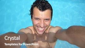 Presentation with 25 may 2016 hotel swimming - Audience pleasing PPT theme consisting of watter - man in the swimming pool backdrop and a violet colored foreground