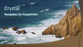 Presentation with geographical - Presentation theme consisting of coastal geography - wave and stone in cabo background and a ocean colored foreground