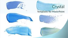  Presentation with abstract blue white - Theme with wave border - abstract acrylic blue color brush background and a cool aqua colored foreground