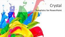  Presentation with paint splatter - PPT theme consisting of wave border - colorful paint splash isolated background and a white colored foreground