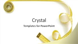  Presentation with measuring - Presentation theme enhanced with wave border - measuring tape isolated on white background and a white colored foreground