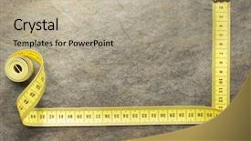  Presentation with measuring - Beautiful theme featuring wave border - measuring tape on table background backdrop and a mint green colored foreground